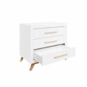 Commode Avec 3 Tiroirs Fenna Blanc/Naturel