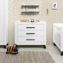 Commode Avec 3 Tiroirs Juno Blanc/Noir