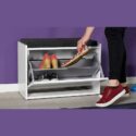 MEUBLE À CHAUSSURES AVEC SIÈGE EN CUIR